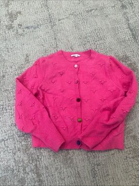 Women’s Hot Pink Button-Front Knit Cardigan Sweater